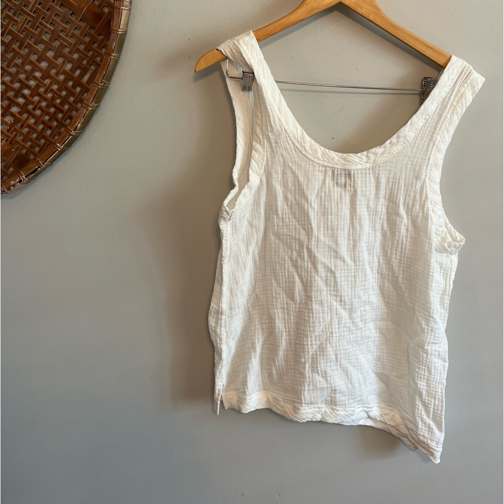 Faherty Dream Organic Cotton Gauze Scoop Tank Top - Picture 3 of 4
